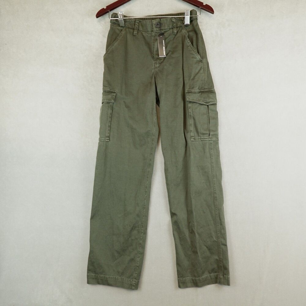James Perse Army Cotton Slub Cargo Pants Green Size 0 XS
